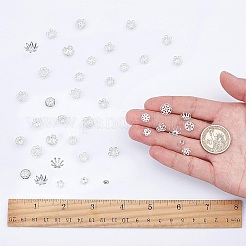 鉄&真鍮&合金のビーズキャップ  花  銀  130x50x15mm  240個/箱&nbsp;IFIN-SC0001-11