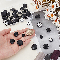 40Pcs 4 Styles 1-Hole PU Leather Buttons&nbsp;DIY-GA0008-32