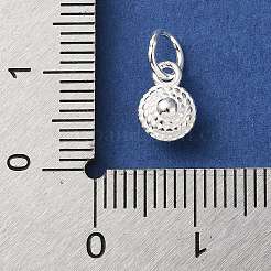 925 Sterling Silver Saucer Charms with Jump Rings&nbsp;STER-H118-04S