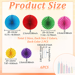 6Pcs Paper Fans Flower for Wedding Birthday Carnival Welcome Party Decorations&nbsp;DIY-WH0349-570