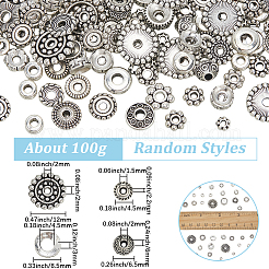 合金スペーサービーズ2セット  混合図形  アンティークシルバー  6~16x6~16x1~12mm  穴：0.8~5mm  約50g /セット&nbsp;FIND-SC0019-63