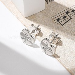 ラックメッキ真鍮マイクロパヴェクリアキュービックジルコニアスタッドピアス  ハート  文字x  8.5x9.5mm&nbsp;EJEW-K299-01P-X