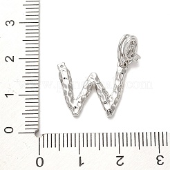 ラック メッキ 真鍮 マイクロ パヴェ キュービック ジルコニア ヨーロピアン ダングル チャーム  大きな穴の文字ペンダント  プラチナ  長持ちメッキ  カドミウムフリー＆鉛フリー  文字W  26.5mm  チャーム：14x18x2mm  穴：4x2.5mm&nbsp;KK-L210-015P-W