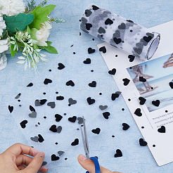 Polyester Heart Pattern Mesh Fabric&nbsp;SENE-WH0003-46
