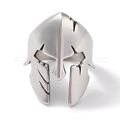 Non-Tarnish 304 Stainless Steel Spartan Soldier Helmet Finger Rings for Men&nbsp;RJEW-U005-05AS