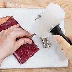 ステンレス鋼leathercraftハンマー  ダブルエンド  ナイロンハンマーヘッド付き  チョコレート  19x7.95cm&nbsp;LS-TOOL-H007-04C