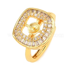 Brass Micro Pave Cubic Zirconia Adjustable Ring Components&nbsp;KK-CBAC351-03G