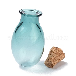 Oval Glass Cork Bottles Ornament&nbsp;AJEW-O032-03G