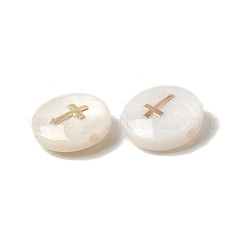 Natural Freshwater Shell Flat Round Beads&nbsp;SHEL-C009-01E
