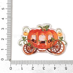 ハロウィンプリントアクリルパーツ  カボチャ  3x45.5x2mm  穴：1.6mm&nbsp;MACR-I041-02B