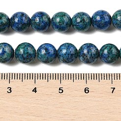 ナチュラルセサミジャスパー/キウイジャスパービーズ連売り  イミテーションクリソコラとラピスラズリ  染め  ラウンド  8mm  穴：1mm  約48個/連  15.16インチ（38.5cm）&nbsp;G-L614-A01-01