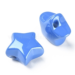 10 個 5 色不透明アクリルビーズ  パールカラーの  スター  ミックスカラー  20.5x21x12.5mm  穴：3.5mm  2個/カラー&nbsp;MACR-YW0002-06