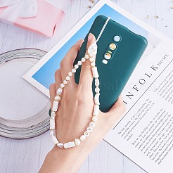 Moon & Star & Disc Beaded Chain Mobile Strap&nbsp;HJEW-SW00020-02