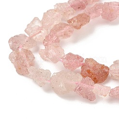 Raw Rough Natural Strawberry Quartz Beads Strands&nbsp;G-M453-C07
