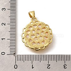 真鍮パヴェ天然ホワイトシェル彫刻天使ペンダント  ラックめっき  花のチャーム  ゴールドカラー  22x19.5x3.5mm  穴：3x4mm&nbsp;KK-Z091-03G