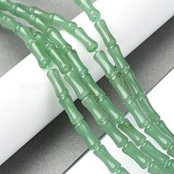 天然石グリーンアベンチュリンビーズ連売り  竹の棒  12x5mm  穴：1.2mm  約32個/連  14.88インチ（37.8cm）&nbsp;G-C135-I01-01
