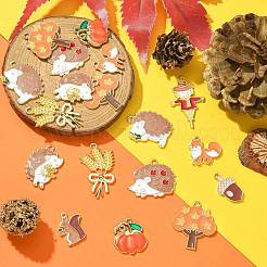 40Pcs 10 Style Autumn Theme Alloy Enamel Pendants&nbsp;ENAM-CJ0005-50