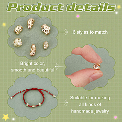 18Pcs 6 Styles Brass Beads&nbsp;KK-PH0010-72