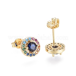 Brass Micro Pave Cubic Zirconia Stud Earrings&nbsp;EJEW-L224-17G