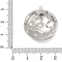 ツートンカラーの304ステンレススチールペンダント  金色とステンレス色  花のチャーム  26.5x24.5x5.5mm  穴：1.6mm&nbsp;STAS-K322-18F-GP