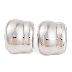 ラックメッキ真鍮イヤリング  カドミウムフリー＆鉛フリー  長持ちメッキ  スタッドのピアス  プラチナ  20x17mm&nbsp;EJEW-S219-18P