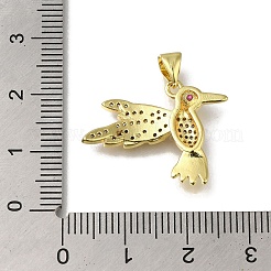 Rack Plating Brass Micro Pave Cubic Zirconia Pendants&nbsp;KK-G500-04A-G