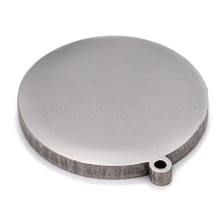 変色しにくい304ステンレススチールペンダント  空白タグのスタンプ  フラットラウンド  ステンレス鋼色  21x19x2mm  穴：1mm&nbsp;STAS-O133-07P