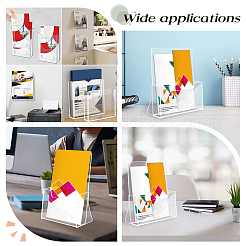 6Pcs 2 Styles Transparent Acrylic Wall Mounted Brochure Stand Rack&nbsp;AJEW-PH0005-86