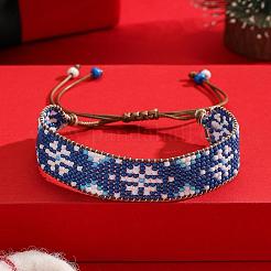 Christmas Glass Beads Braided Bead Bracelets&nbsp;TD0027