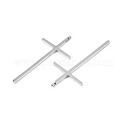 変色しない304ステンレススチールペンダント  クロス  ステンレス鋼色  47x22.5x3mm  穴：1.8mm&nbsp;STAS-N095-089