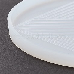 カップマットシリコンモールド  レジン型  UVレジン＆エポキシレジンのクラフト作り用  幾何学模様のフラットラウンド  ホワイト  121x8mm  内径：116.5mm&nbsp;DIY-M046-04