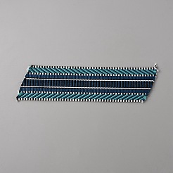 ポリエステルジャガードリボン  チロリアンリボン  縞模様  ターコイズ  1-1/2インチ（38mm）&nbsp;OCOR-WH0082-63B