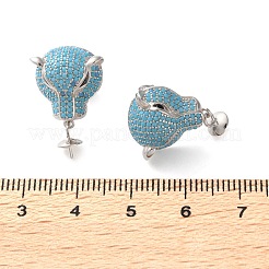 Cubic Zirconia 925 Sterling Silver Stud Earring Findings for Women&nbsp;STER-M092-09P-01