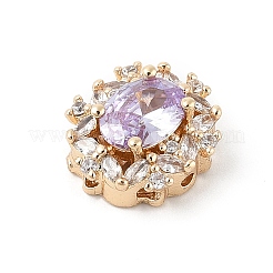 Brass Micro Pave Cubic Zirconia Beads&nbsp;KK-K297-29G-02