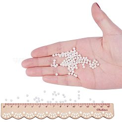 環境に優しい染めガラスパールラウンドビーズ  ベージュ  3mm  穴：0.7~1.1mm  約2000個/箱&nbsp;HY-PH0001-3mm-RB011