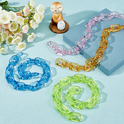 4Pcs 4 Colors Acrylic Cross Chains&nbsp;FIND-WR0002-27A