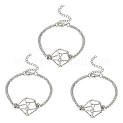 3Pcs Brass Macrame Pouch Empty Stone Holder for Link Bracelet Making&nbsp;BJEW-TA0001-12P