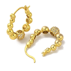 Rack Plating Brass Micro Pave Cubic Zirconia Hoop Earrings&nbsp;EJEW-R162-41G