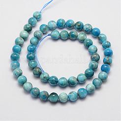 天然石アパタイトビーズ連売り  ラウンド  8mm  穴：1mm  約45~47個/連  38cm&nbsp;G-D856-01-8mm
