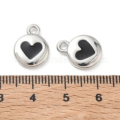 合金エナメルチャーム  ハートチャーム  長持ちメッキ  プラチナ  14.5x11.5x2.5mm  穴：1.8mm&nbsp;FIND-D044-12P-02