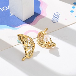 304 Stainless Steel Rhinestone Stud Earrings&nbsp;EJEW-M069-05G