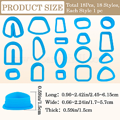 プラスチック粘土型1セット  粘土ツール  混合図形  ドジャーブルー  2.45~6.15x1.7~5.7x1.5cm&nbsp;DIY-CP0010-78C