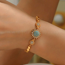 Sunflower Brass Link Bracelets for Women&nbsp;YB0749