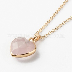 Mixed Natural Gemstone Heart Pendant Necklaces&nbsp;NJEW-JN03491