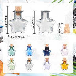8Pcs 8 Colors Mini High Borosilicate Glass Bottle Bead Containers&nbsp;BOTT-DR0001-01