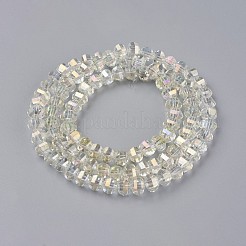 電気メッキガラスビーズセット  多面カット  ロンデル  ミックスカラー  6x4.5mm  穴：1mm  約98個/連  17.3インチ（44cm）&nbsp;EGLA-L012-B
