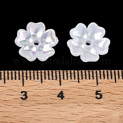 メッキ不透明アクリル模造貝殻ビーズキャップ  花  貝殻色  11.5x12x13.5mm  穴：1.5mm  約2800個/500g&nbsp;OACR-P039-03A