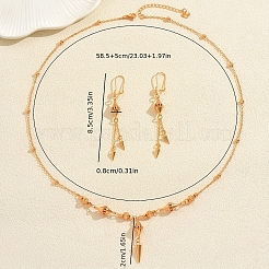 Brass Cone Tassel Necklace & Earrings Sets for Women&nbsp;EF7000