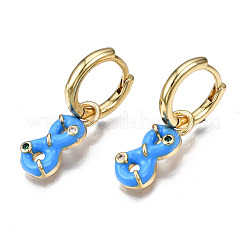 Brass Micro Pave Cubic Zirconia Huggie Hoop Earrings&nbsp;EJEW-T014-44G-NF
