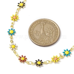 女性用真鍮ネックレスセット  花  ゴールドカラー  14.45~16.81インチ（367~427mm）  3個/セット&nbsp;NJEW-JN04805